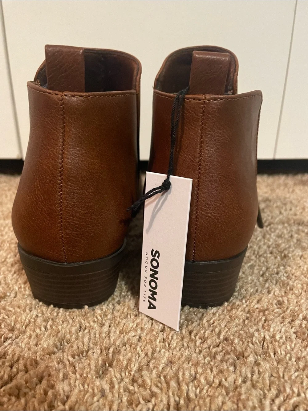 Sonoma Chestnut Brown Side-Zip Ankle Booties
